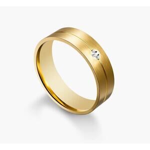Jaxxon Single Stone Comfort Fit Band
- 7mm Gold